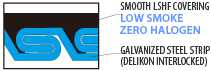 Delikon LSHF LSZH LSOH Low Smoke Zero Halogen Liquid Tight Conduit provides improved performance in a fire, used in public facilities areas where people need to be evacuated safely and quickly in an emergency, or in areas containing expensive or sensitive equipment.