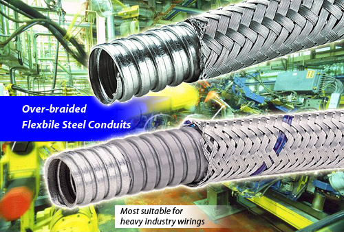 Braided flexible metal conduit for industry wirings